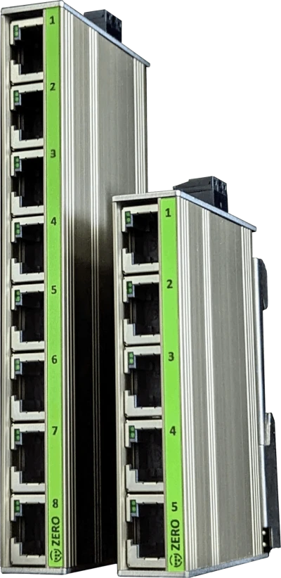 Produktvisualisierung Produktabbildung der ZERO-RS Ethernet Switches in Hero-Sektion